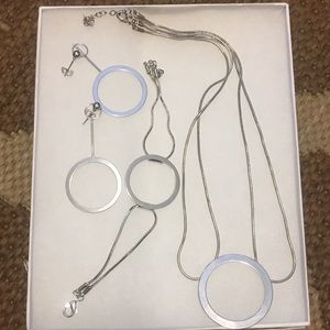 necklace, bracelet and matching pierced earrings